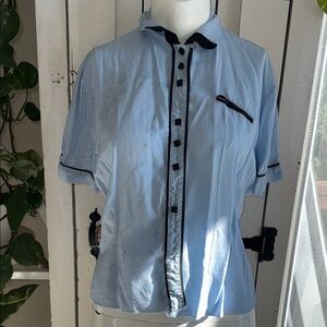 vintage 1960s light blue square button-up shirt by D’loran Frank Kilroy